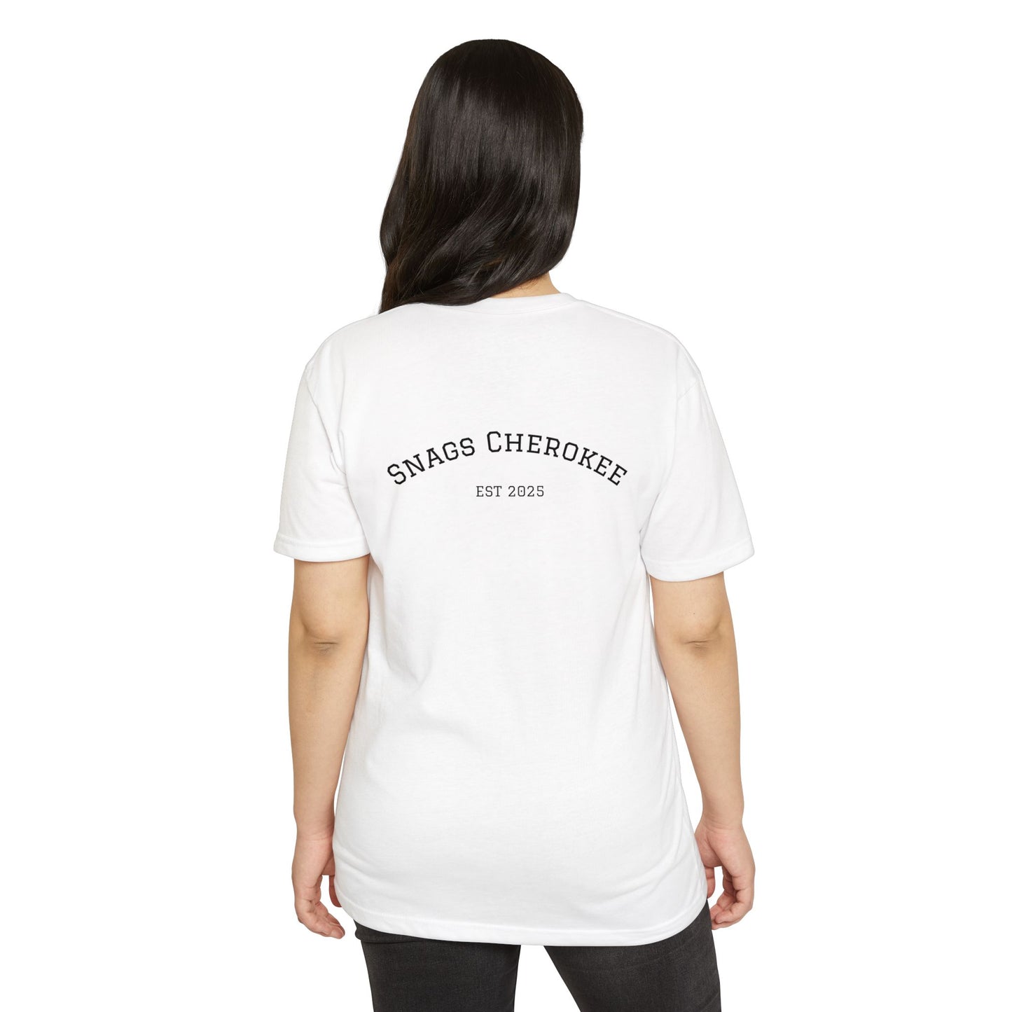 Unisex Mixed Blend CVC Jersey T-Shirt with 'Snags' Design - Casual Wear, Gift for Her/Him, Birthday, Holiday, Everyday Comfort